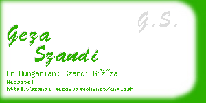 geza szandi business card